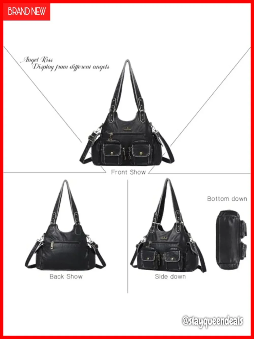 Women's Hobo Shoulder Bag Soft PU Leather Purse Crossbody Handbag